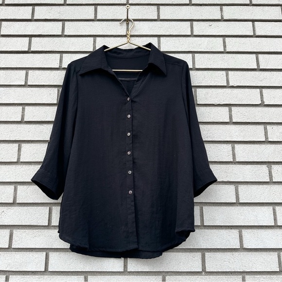Fridaze Linen Redefined Short Tuxedo Linen Shirt AA161 - Picture 3 of 12